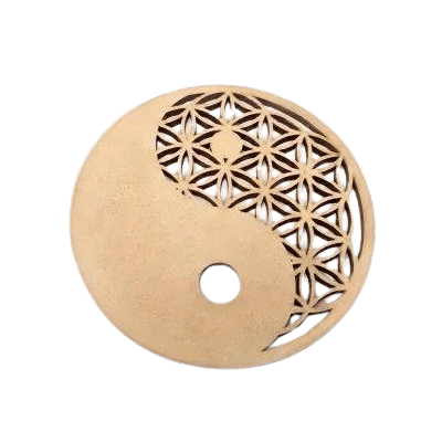 MDF COASTER ROUND SHAPE YIN YANG (NATURAL)